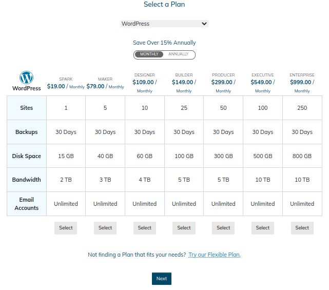 Select the suitable Managed WordPress hosting plan from the list per your requirements. 