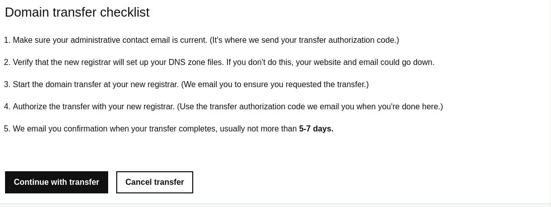 Domain Transfer List