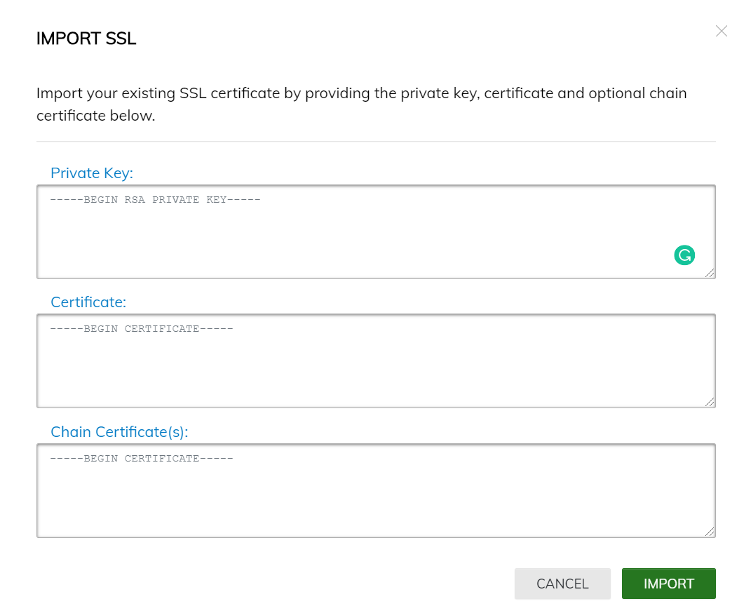 Fill all necessary fields, then click Import.