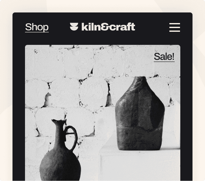 Screengrab of feature-rich product page editor, a store that sells black vases, store owner can type in name of product, description, price, add related products